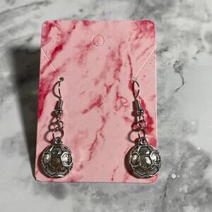 Handcrafted Soccer Ball Dangle Earrings